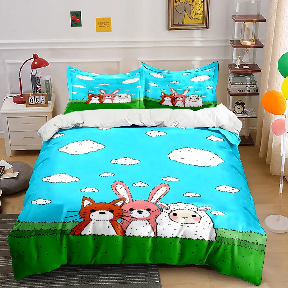 Three cute animals on grassy field Printed Duvet Cover Set 1 Duvet Cover+2 Pillowcase Multi Size Bedroom Bedding Decor
Three cute animals on grassy field Printed Duvet Cover Set 1 Duvet Cover+2 Pillowcase Multi Size Bedroom Bedding Decor