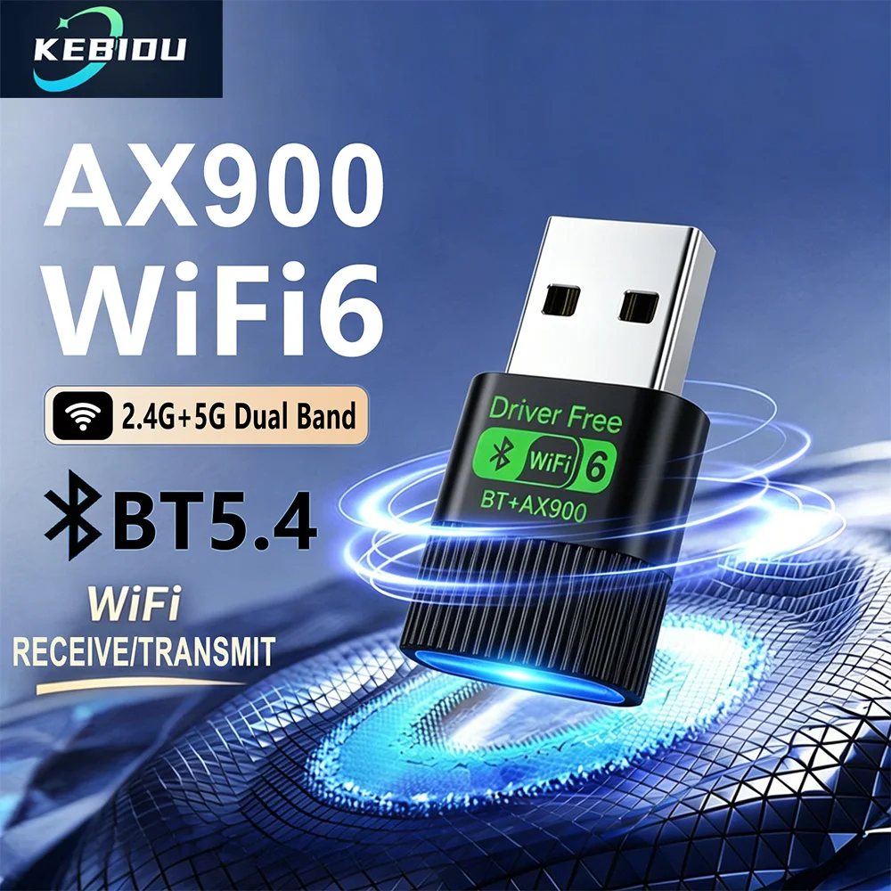Kebidu AX900Mbps WirelessNetwork Card WiFi 6 Bluetooth5.4 Dual Band 2.4G+5GHz WiFi Receiver Adapter Driver Free For Win10/11 PC
Kebidu AX900Mbps WirelessNetwork Card WiFi 6 Bluetooth5.4 Dual Band 2.4G+5GHz WiFi Receiver Adapter Driver Free For Win10/11 PC