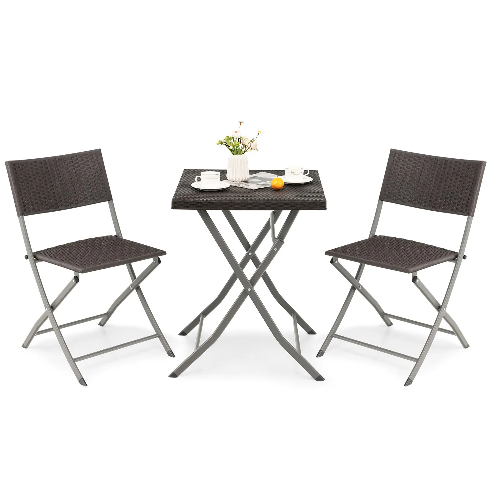 3PCS Patio Folding Rattan Bistro Set Chairs Backrest Table Garden Deck
3PCS Patio Folding Rattan Bistro Set Chairs Backrest Table Garden Deck