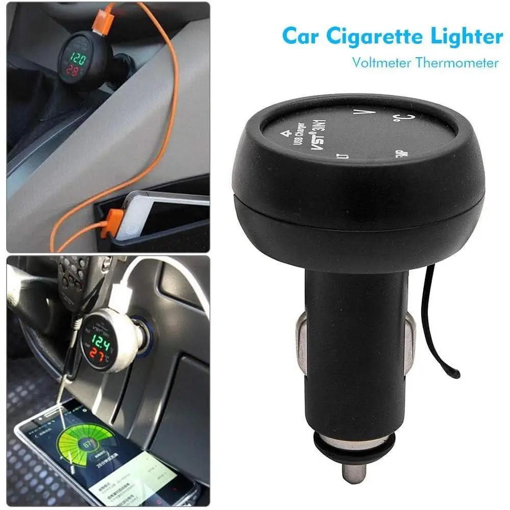 3 in 1 12V Digital Temperature LED Car USB Charger Multi functional for vehicles temperature meter cigarette lighter
3 in 1 12V Digital Temperature LED Car USB Charger Multi functional for vehicles temperature meter cigarette lighter