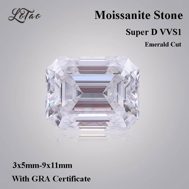 Highest Grade Moissanite Stone Super White D Color VVS1 Top Emerald Cut Charms Jewelry Making Materials with GRA Certificate
Highest Grade Moissanite Stone Super White D Color VVS1 Top Emerald Cut Charms Jewelry Making Materials with GRA Certificate