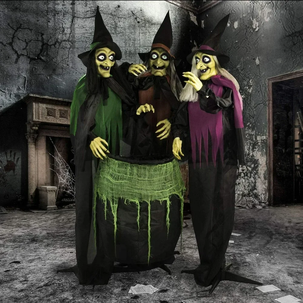 Life-Size Scary Talking 3 Witches with Cauldron Halloween Animatronic, Poseable Halloween Decorations, Battery Operated
Life-Size Scary Talking 3 Witches with Cauldron Halloween Animatronic, Poseable Halloween Decorations, Battery Operated