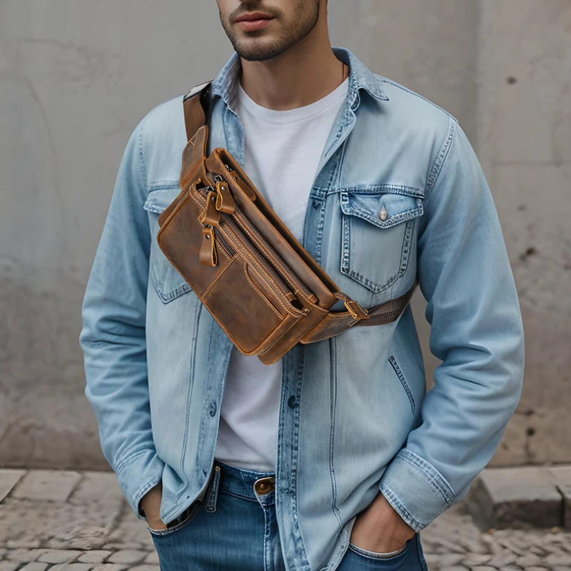 PU Men's Chest Pack Capacity Man Bag Casual Men Cycling Sports Bag Simple Lightweight Handheld Shoulder Crossbody Bag
PU Men's Chest Pack Capacity Man Bag Casual Men Cycling Sports Bag Simple Lightweight Handheld Shoulder Crossbody Bag