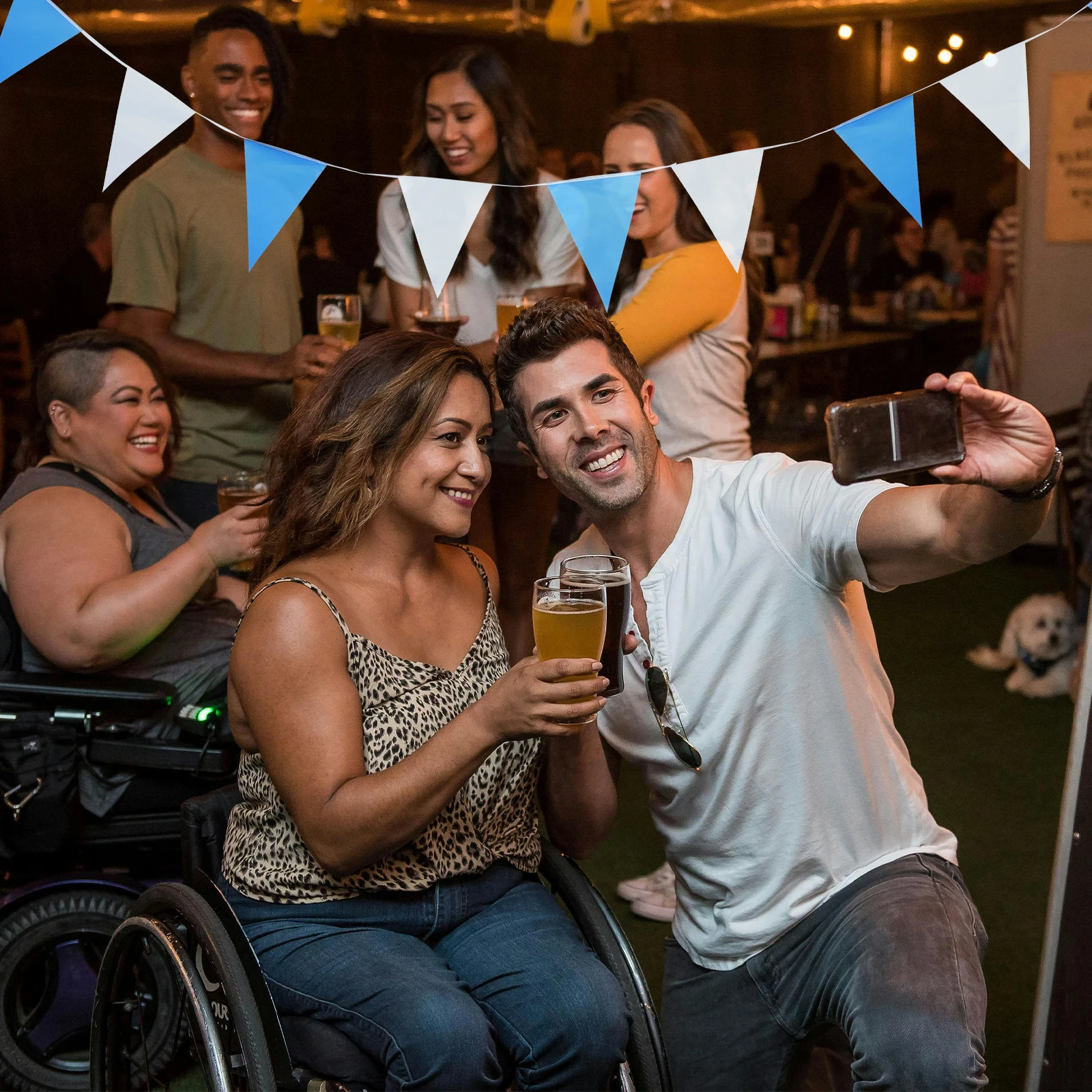 Blue Party Decorations and White Pennant Flag The Sign Oktoberfest Accessories Women Miss 
Blue Party Decorations and White Pennant Flag The Sign Oktoberfest Accessories Women Miss