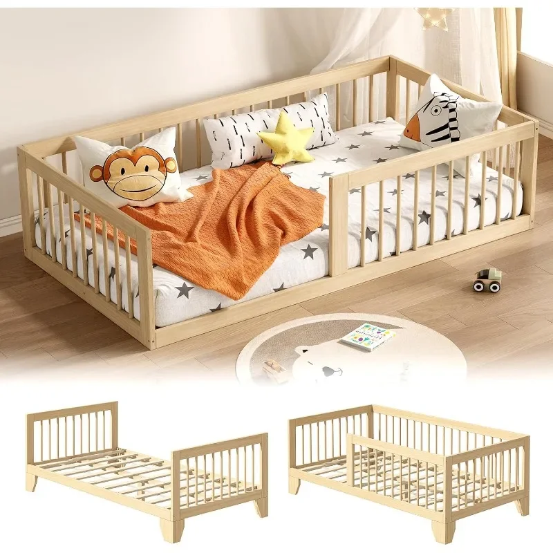 EXPERLAM Montessori Toddler Bed,Variable Twin Toddler Bed Frame Toddler Floor Bed with Sturdy Wooden,Floor Bed for All Ages Kids
EXPERLAM Montessori Toddler Bed,Variable Twin Toddler Bed Frame Toddler Floor Bed with Sturdy Wooden,Floor Bed for All Ages Kids