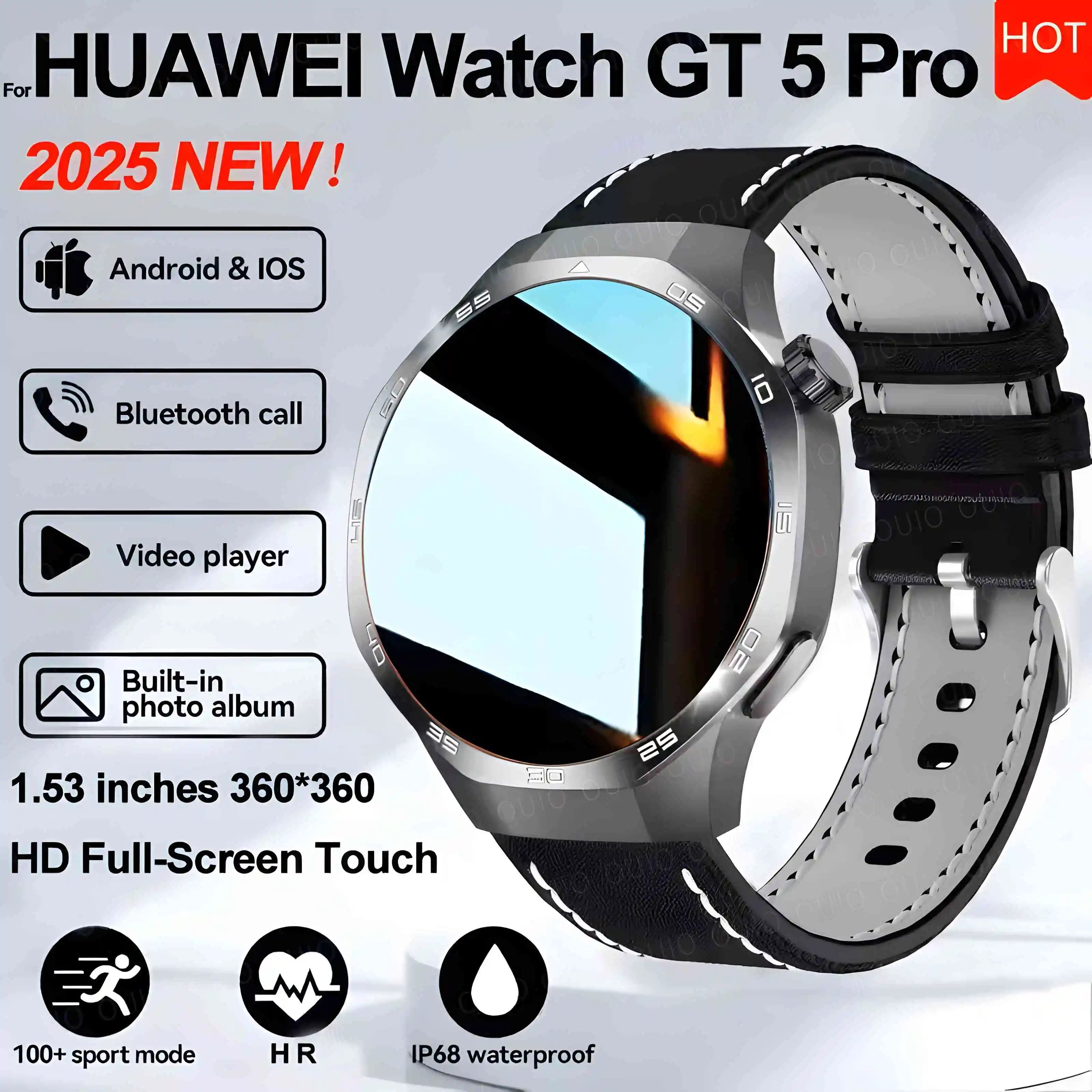 2025 для HUAWEI Watch 5 Pro, мужские GPS, спортивный фитнес-трекер, AOMLED HD-экран, SOS NFC, Bluetooth-вызов, бизнес, оригинальные умные часы
2025 для HUAWEI Watch 5 Pro, мужские GPS, спортивный фитнес-трекер, AOMLED HD-экран, SOS NFC, Bluetooth-вызов, бизнес, оригинальные умные часы