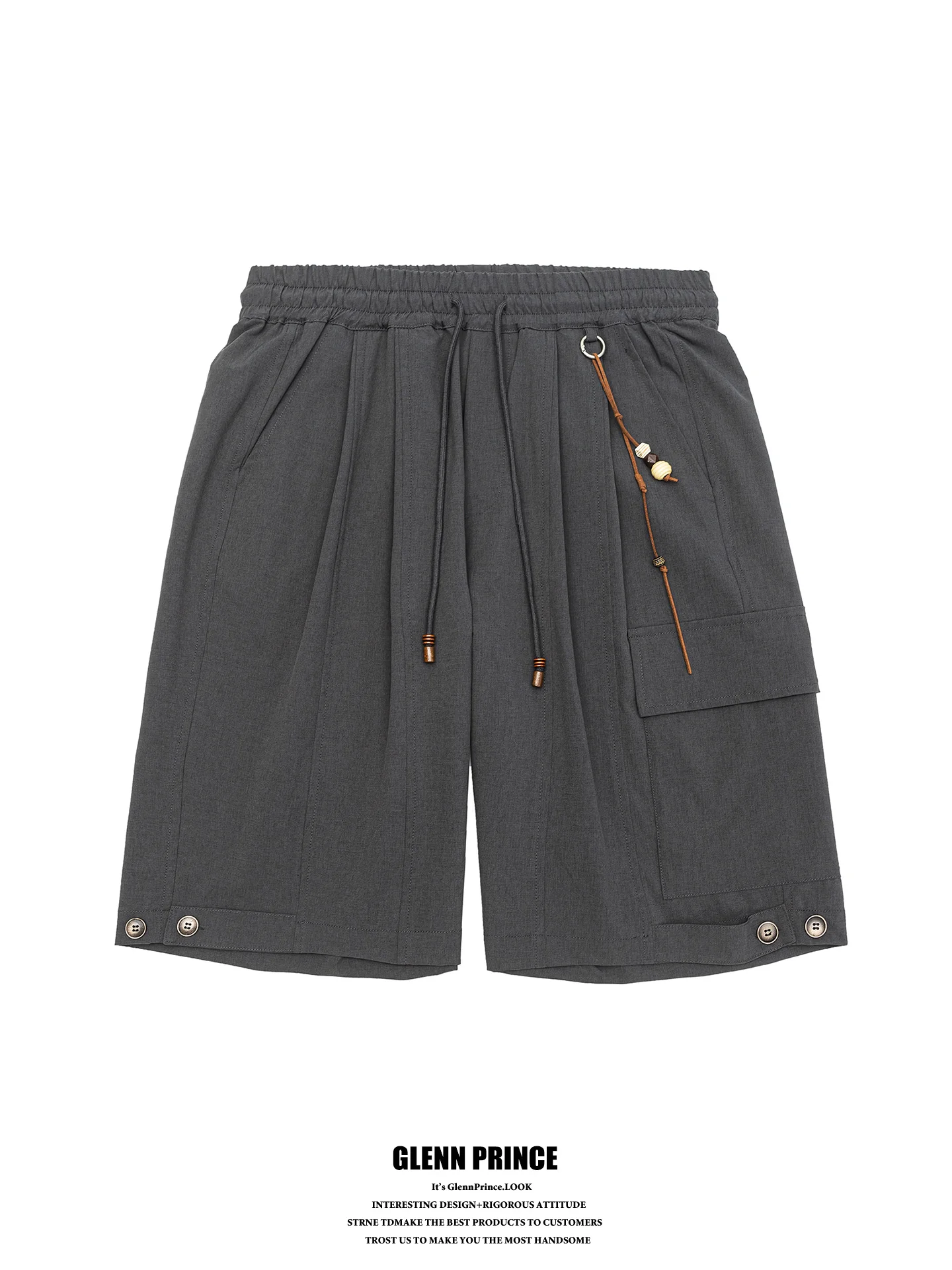GPstudio Men's Retro Japanese Style Pleated Work Shorts Beach Casual Mid-Calf Straight Leg Pants with Bead Hanging Decorations
GPstudio Men's Retro Japanese Style Pleated Work Shorts Beach Casual Mid-Calf Straight Leg Pants with Bead Hanging Decorations