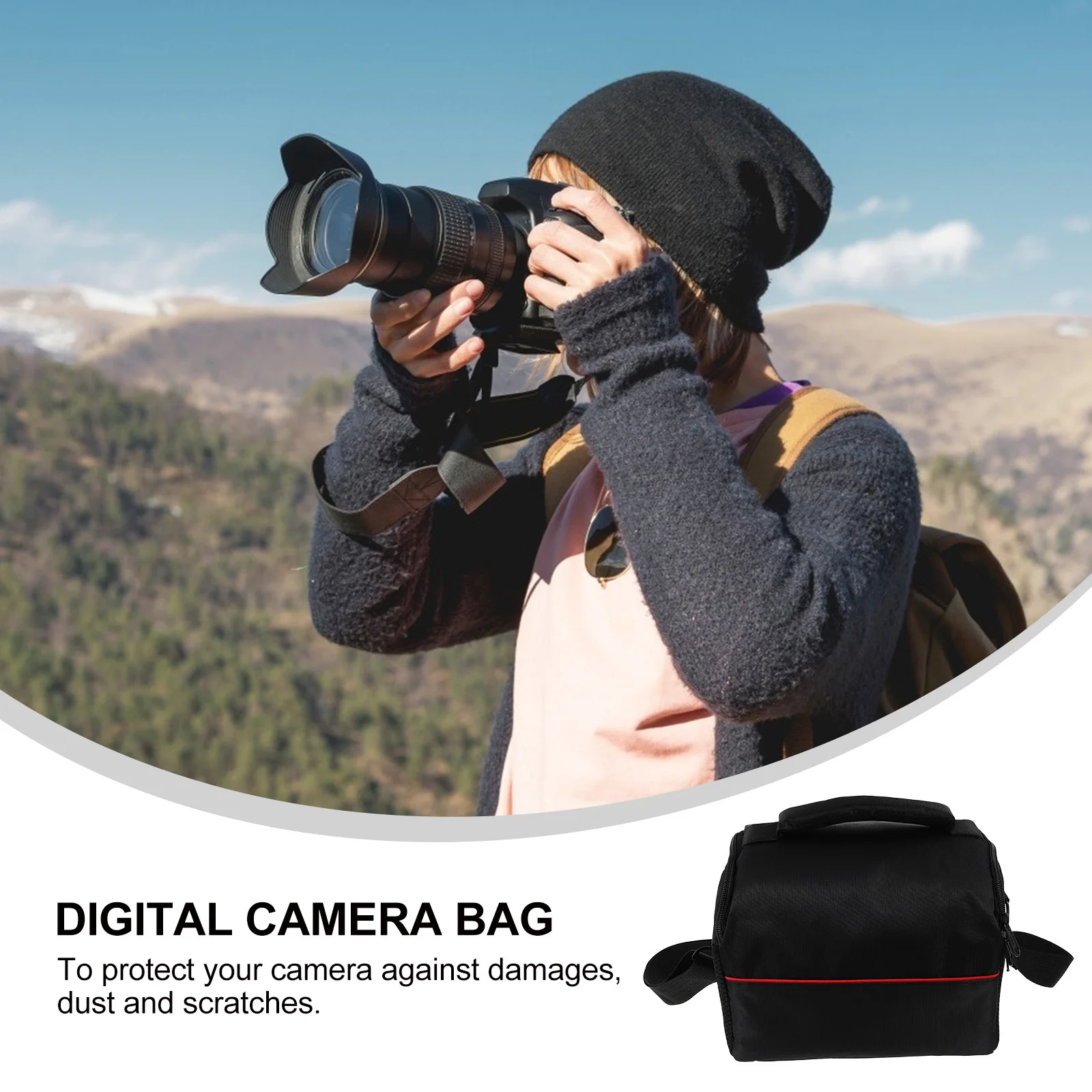 1Pcs Digital Camera Bag Compact Lightweight Durable Easy Carry Shoulder Handbag for Women Men Students Protection Against Dust
1Pcs Digital Camera Bag Compact Lightweight Durable Easy Carry Shoulder Handbag for Women Men Students Protection Against Dust