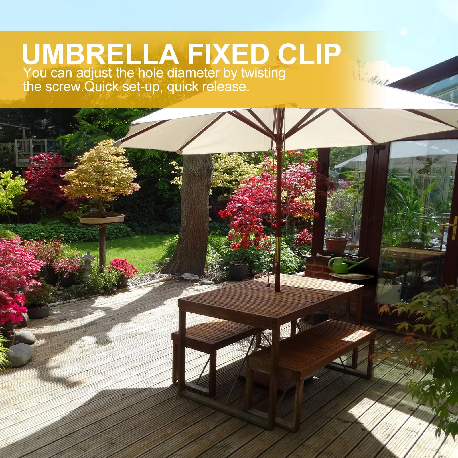 Outdoor Umbrella Fixed Clip Bracket Large Clamp Opening Adjustable Screw Quick Release Stable Patio Garden Umbrella Stand Holder
Outdoor Umbrella Fixed Clip Bracket Large Clamp Opening Adjustable Screw Quick Release Stable Patio Garden Umbrella Stand Holder