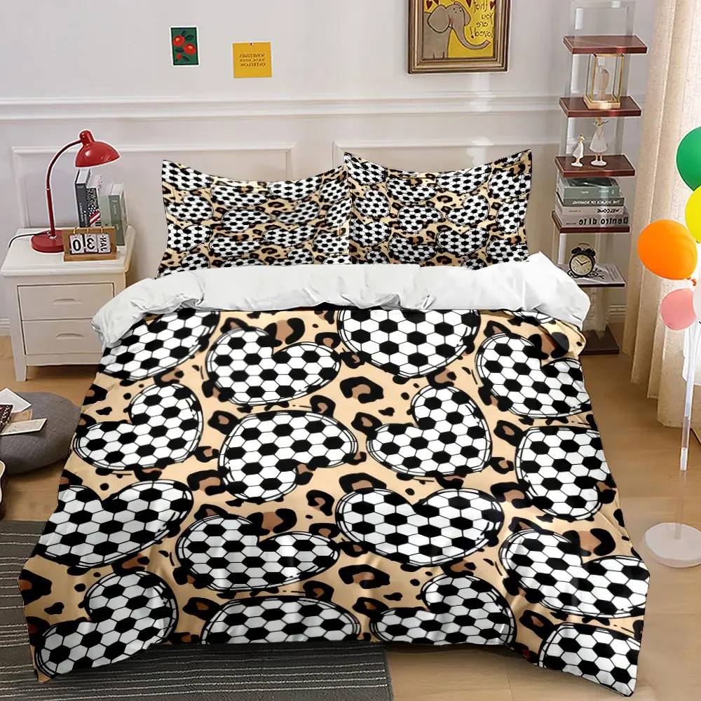 "Soccer Heart Leopard Print Decor" Soft Comfortable Duvet Cover Bedding Set Included 1*Duvet Cover & 2*Pillowcases, gift
"Soccer Heart Leopard Print Decor" Soft Comfortable Duvet Cover Bedding Set Included 1*Duvet Cover & 2*Pillowcases, gift
