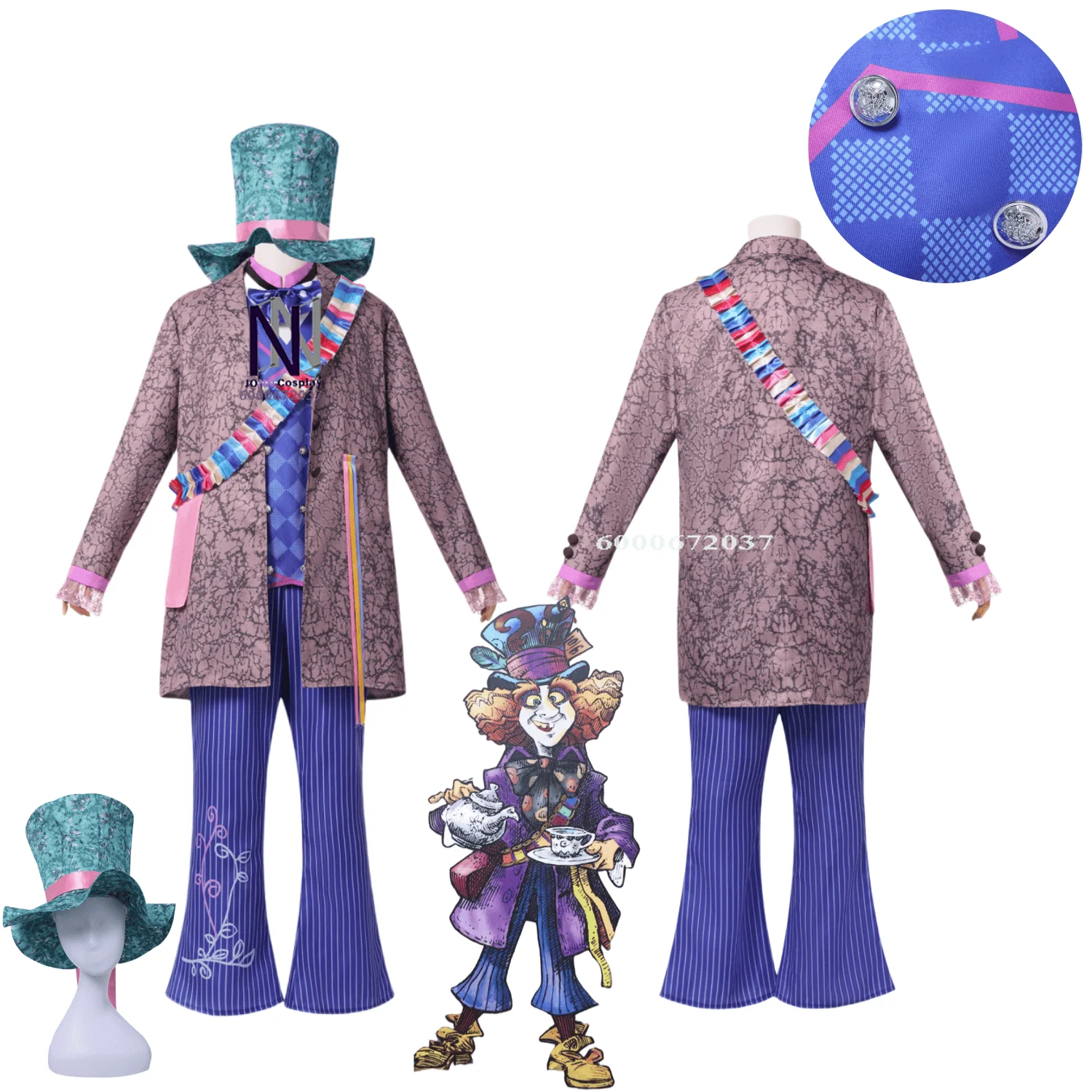 Hot Movie Cosplay Anime The Mad Hatter Costume Role Play Fashion Clothes with Hat Suits for Men Adult Comic Con Halloween Party
Hot Movie Cosplay Anime The Mad Hatter Costume Role Play Fashion Clothes with Hat Suits for Men Adult Comic Con Halloween Party