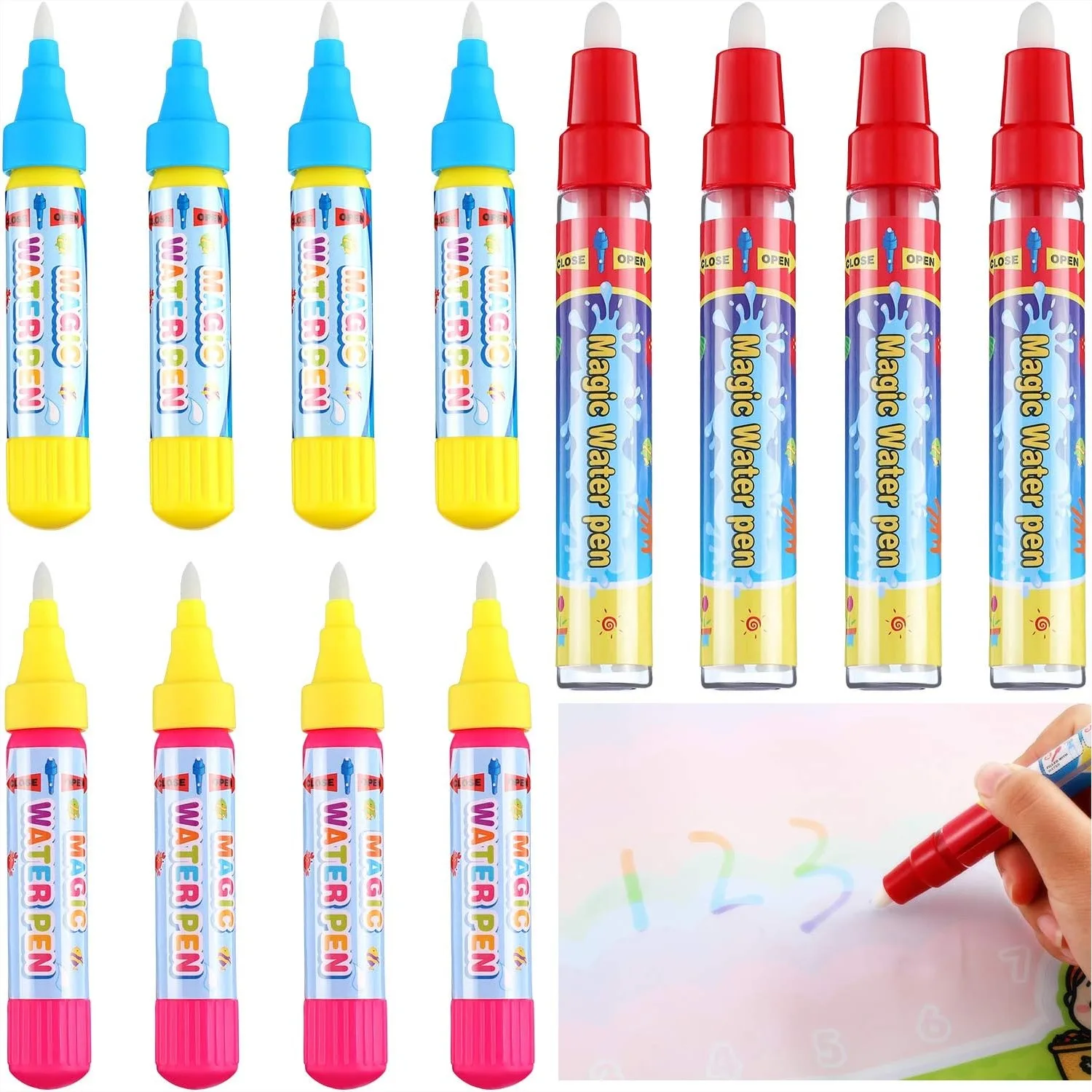 12 Pcs Water Drawing Doodle Pens with Water for Doodle Mat, Refillable and Reusable Markers for Kids Painting Fun
12 Pcs Water Drawing Doodle Pens with Water for Doodle Mat, Refillable and Reusable Markers for Kids Painting Fun