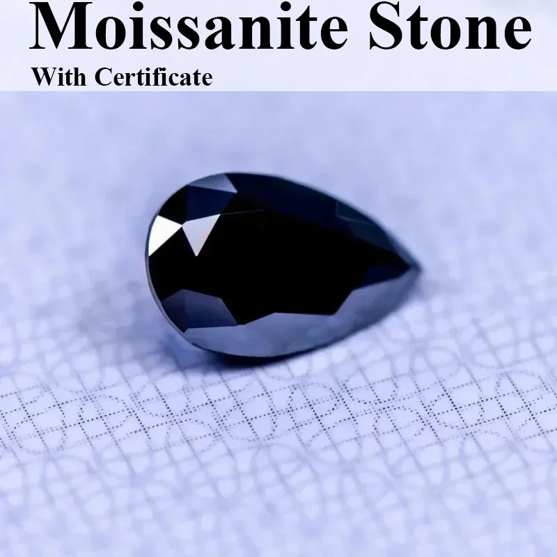 Moissanite Stone Black Primary Color Pear Cut Gemstone Lab Grown Diamond For DIY Charms Jewelry Making Materials With
Moissanite Stone Black Primary Color Pear Cut Gemstone Lab Grown Diamond For DIY Charms Jewelry Making Materials With