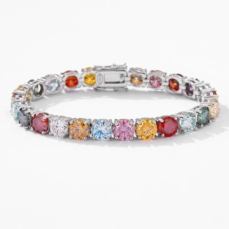 Dopamine color moissanite platinum PT950 bracelet for women summer 18K white gold fashion popular wear trend light luxury
Dopamine color moissanite platinum PT950 bracelet for women summer 18K white gold fashion popular wear trend light luxury