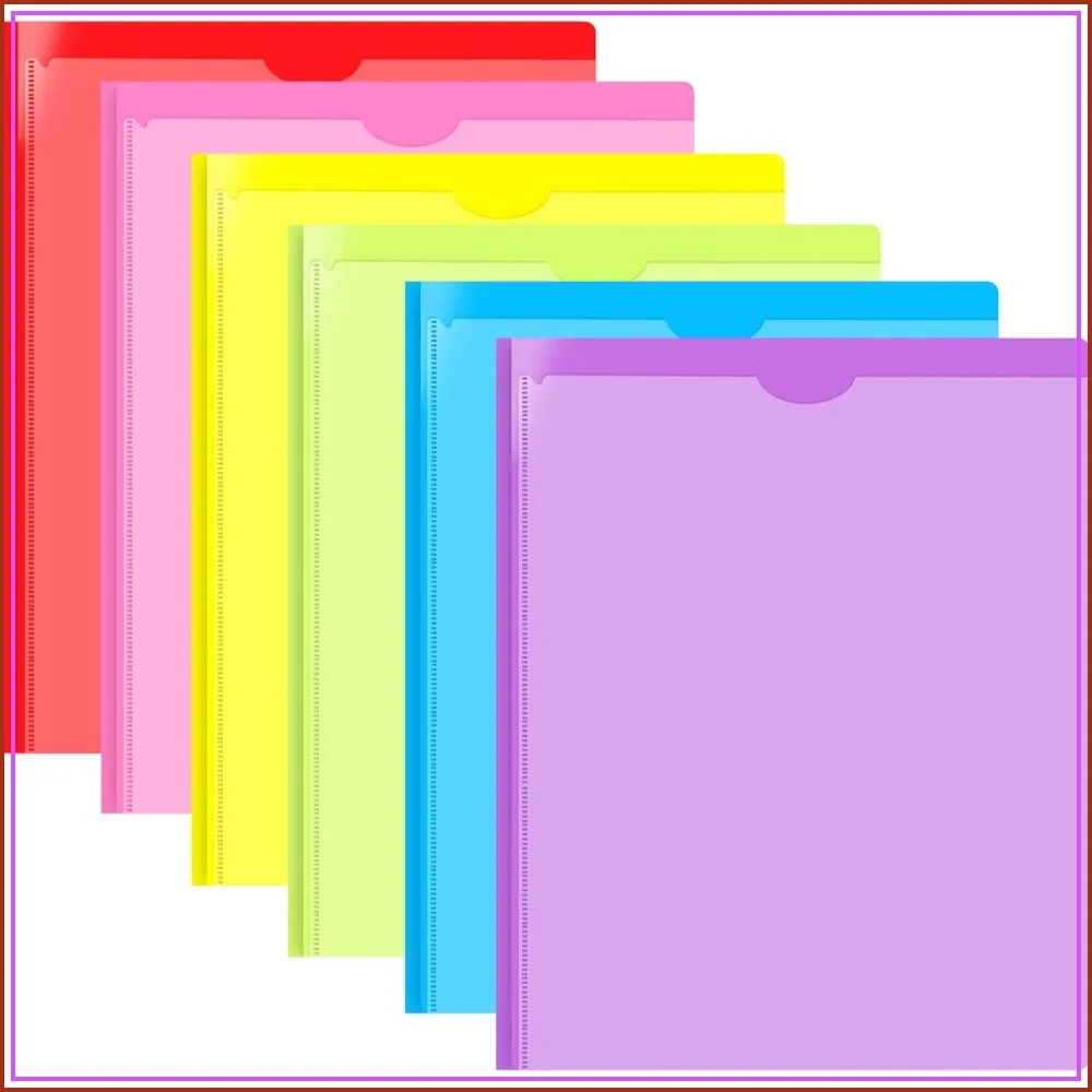 Heavy Duty Plastic Folder with Clear Front Pocket and Prongs - 6 Pack, Assorted Colors, Letter Size
Heavy Duty Plastic Folder with Clear Front Pocket and Prongs - 6 Pack, Assorted Colors, Letter Size