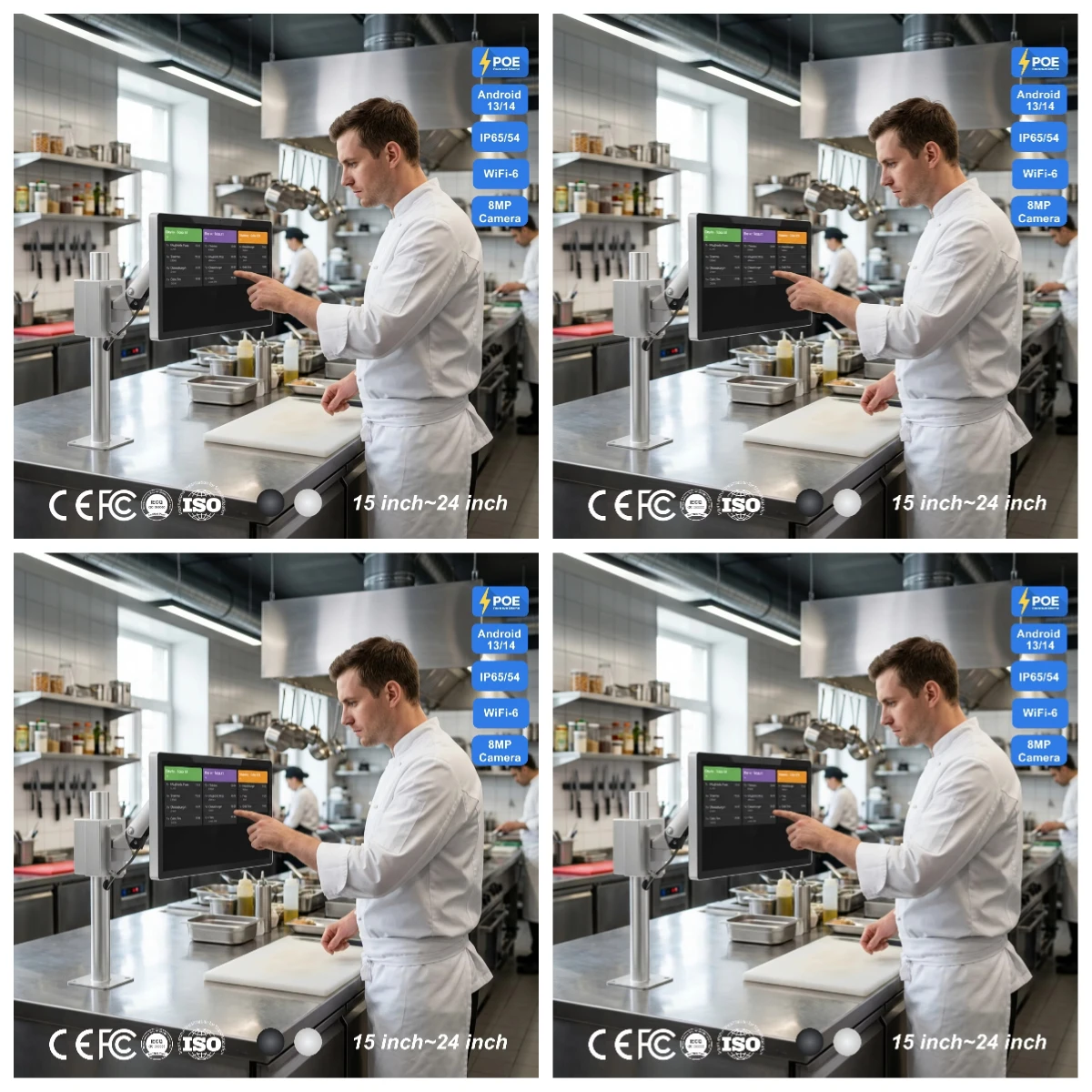 KDS Tablet 21.5 Inch Kitchen Display System Android 13 RK3588S2 Octa-core Industrial Touch PC for Smart Restaurant
KDS Tablet 21.5 Inch Kitchen Display System Android 13 RK3588S2 Octa-core Industrial Touch PC for Smart Restaurant