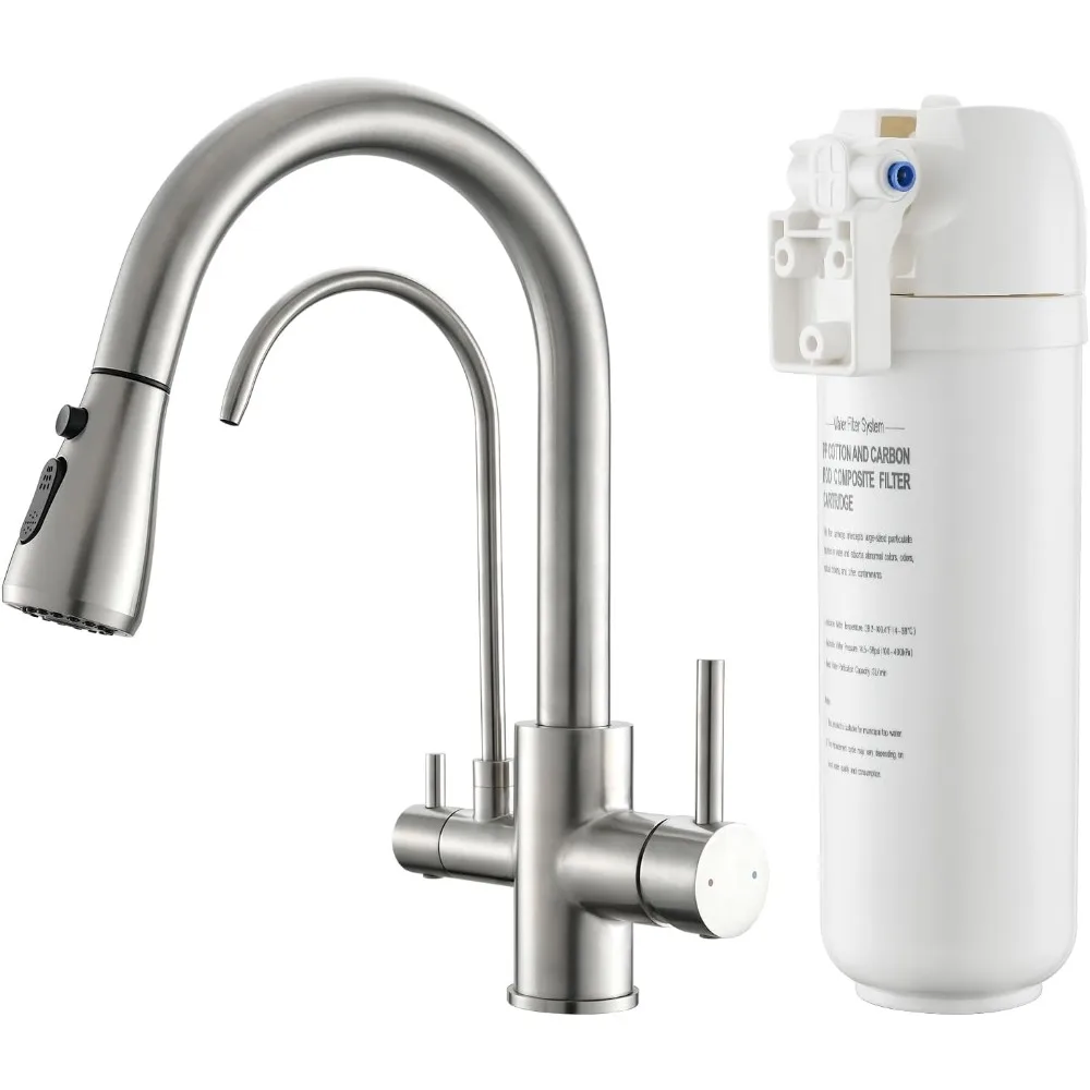 GIMILI 3 in 1 Kitchen Faucet with Under Sink Water Filter System, Reduces Lead, Chlorine, Bad Taste & Odor, Kitchen Sink Faucet
GIMILI 3 in 1 Kitchen Faucet with Under Sink Water Filter System, Reduces Lead, Chlorine, Bad Taste & Odor, Kitchen Sink Faucet