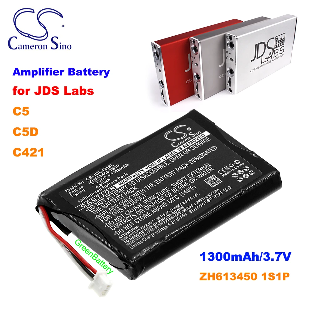 CameronSino ZH613450 1S1P Amplifier Li-ion 1300mAh Battery JDS Labs for C5 C5D C421 3.7V 4.81Wh
CameronSino ZH613450 1S1P Amplifier Li-ion 1300mAh Battery JDS Labs for C5 C5D C421 3.7V 4.81Wh