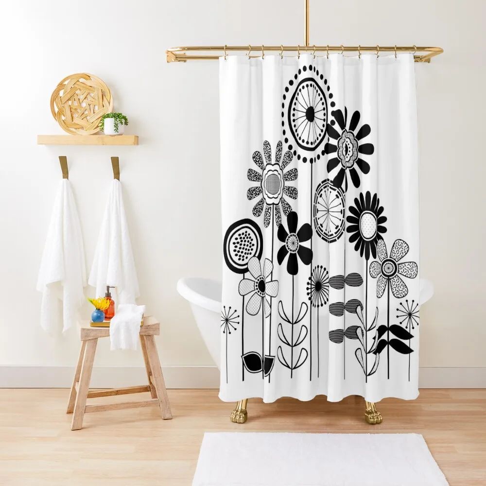 Cute Flower Mid Century Modern Print - Black and White Floral Print Shower Curtain Waterproof Bathroom Shower Cover Curtain
Cute Flower Mid Century Modern Print - Black and White Floral Print Shower Curtain Waterproof Bathroom Shower Cover Curtain