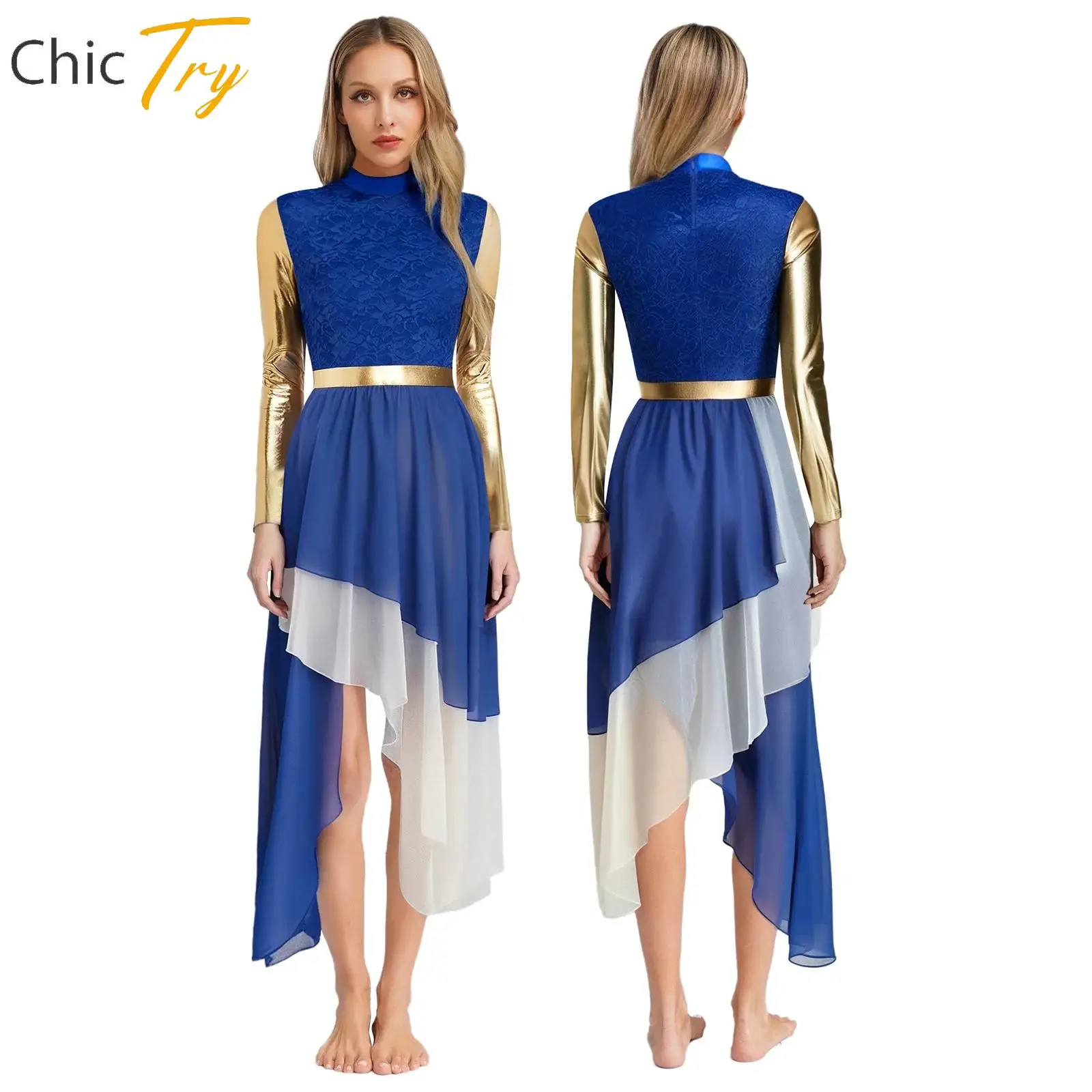 New Womens Shiny Metallic Long Sleeve Worship Dress Lyrical Liturgical Praise Dance Costume Tiered Hem Modern Ballroom Dancewear
New Womens Shiny Metallic Long Sleeve Worship Dress Lyrical Liturgical Praise Dance Costume Tiered Hem Modern Ballroom Dancewear