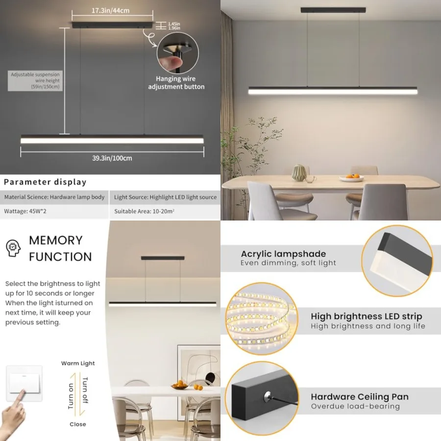 L Linr nnt Light Fixtur, imml Iln Light for Kitchn ining Room Offic, 39.3inch Morn ool Tl Light for illir Room, Hight jutl, lck
L Linr nnt Light Fixtur, imml Iln Light for Kitchn ining Room Offic, 39.3inch Morn ool Tl Light for illir Room, Hight jutl, lck