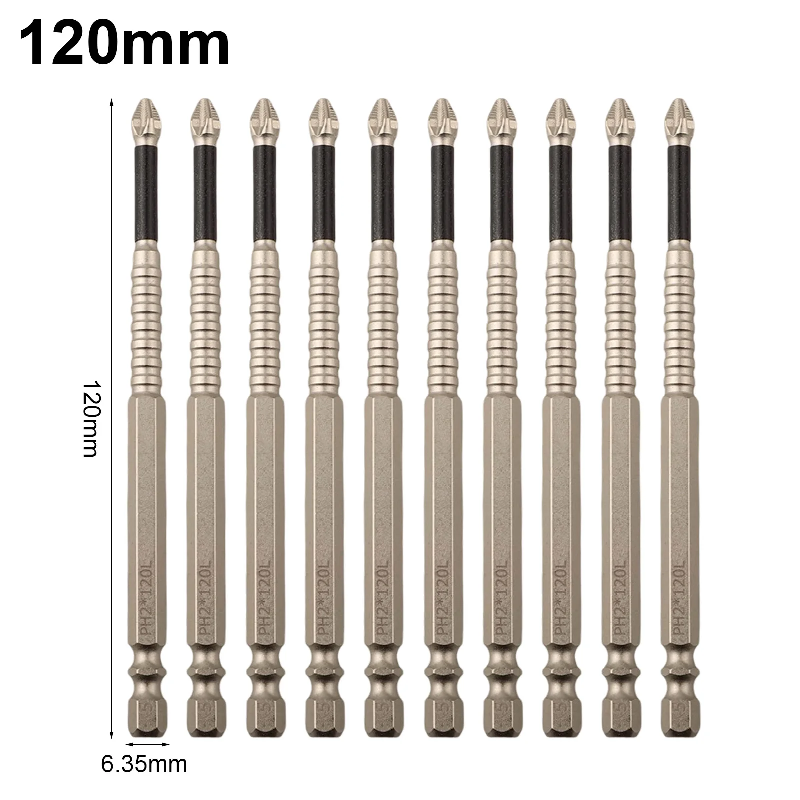 10pcs Cross Magnetic Screwdriver Bit-Impact Screwdriver Bits 50-150mm Alloy Steel Anti-Slip Long Drill Bits High Hardness HRC62
10pcs Cross Magnetic Screwdriver Bit-Impact Screwdriver Bits 50-150mm Alloy Steel Anti-Slip Long Drill Bits High Hardness HRC62