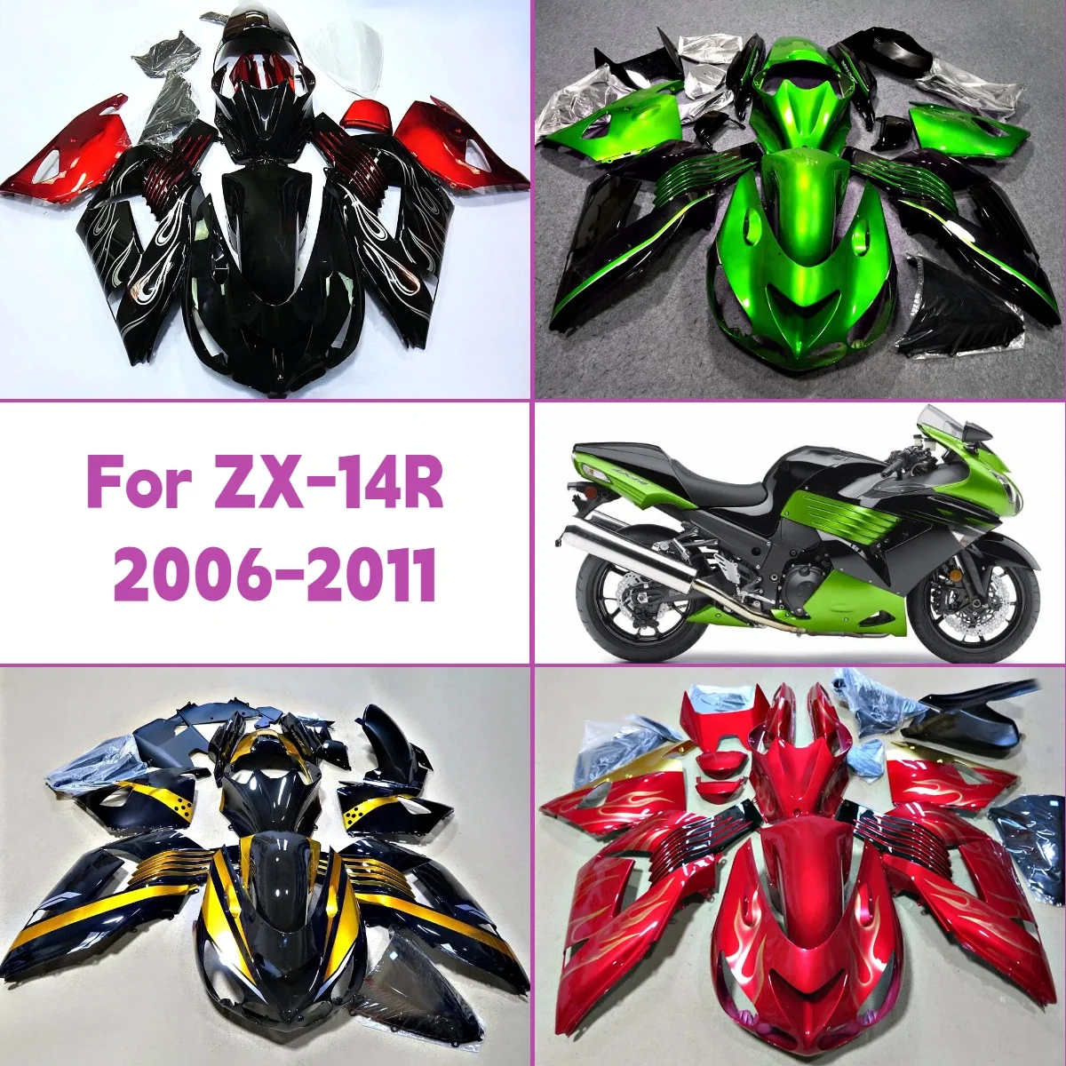 For 2006-2011 Kawasaki ZX14R Injection ABS Motorcycle Fairings Panel Kit 06-11 ZX 14R New Style Fairing Set
For 2006-2011 Kawasaki ZX14R Injection ABS Motorcycle Fairings Panel Kit 06-11 ZX 14R New Style Fairing Set
