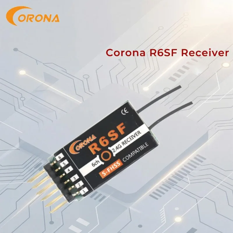 Corona R6SF 2.4GHz S-FHSS/FHSS Compatible 6Ch Micro Receiver for FUTABA T6J/T8J/T10/T14SG
Corona R6SF 2.4GHz S-FHSS/FHSS Compatible 6Ch Micro Receiver for FUTABA T6J/T8J/T10/T14SG