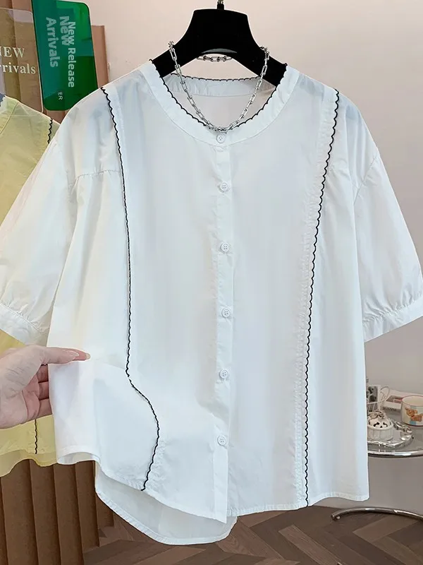 Loose Casual Embroidered Short Sleeve Women's Shirt Summer New Style Breathable Comfortable Versatile Casual Top
Loose Casual Embroidered Short Sleeve Women's Shirt Summer New Style Breathable Comfortable Versatile Casual Top