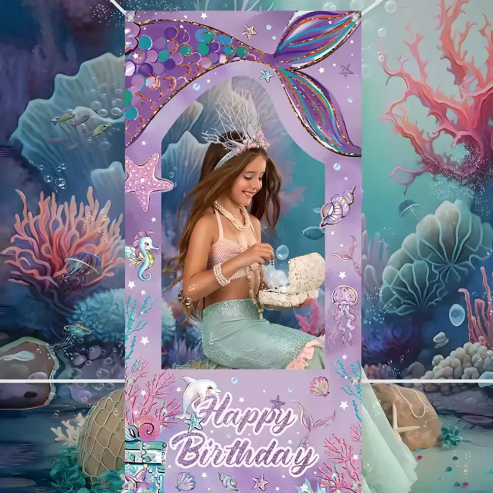 Mermaid photo Frame Background Mermaid Tail Birthday Party Decor Kids Girl Baby Shower Birthday Party Supplies Photo Backdrop
Mermaid photo Frame Background Mermaid Tail Birthday Party Decor Kids Girl Baby Shower Birthday Party Supplies Photo Backdrop