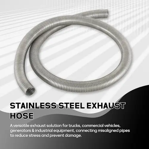 Stainless Steel Exhaust Flexible Hose 6 Feet Long 1.5 Inch Inner Diameter Universal Fit
Stainless Steel Exhaust Flexible Hose 6 Feet Long 1.5 Inch Inner Diameter Universal Fit