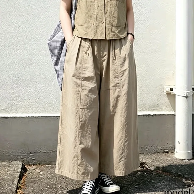 Loose Wide Leg Pants Spring New Style Japanese Style Drawstring Waist Belt Pure Color Casual Versatile Nine Point Pants
Loose Wide Leg Pants Spring New Style Japanese Style Drawstring Waist Belt Pure Color Casual Versatile Nine Point Pants