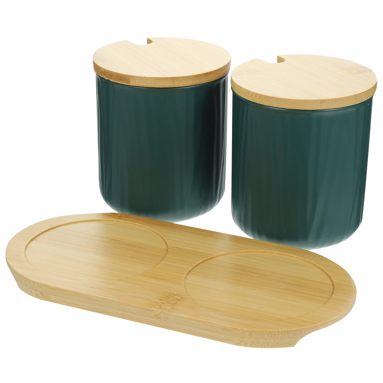 1 set Ceramic Seasoning Jar Set Bamboo Tray Green Kitchen Spice Container Easy Clean Jam Storage Holder
1 set Ceramic Seasoning Jar Set Bamboo Tray Green Kitchen Spice Container Easy Clean Jam Storage Holder