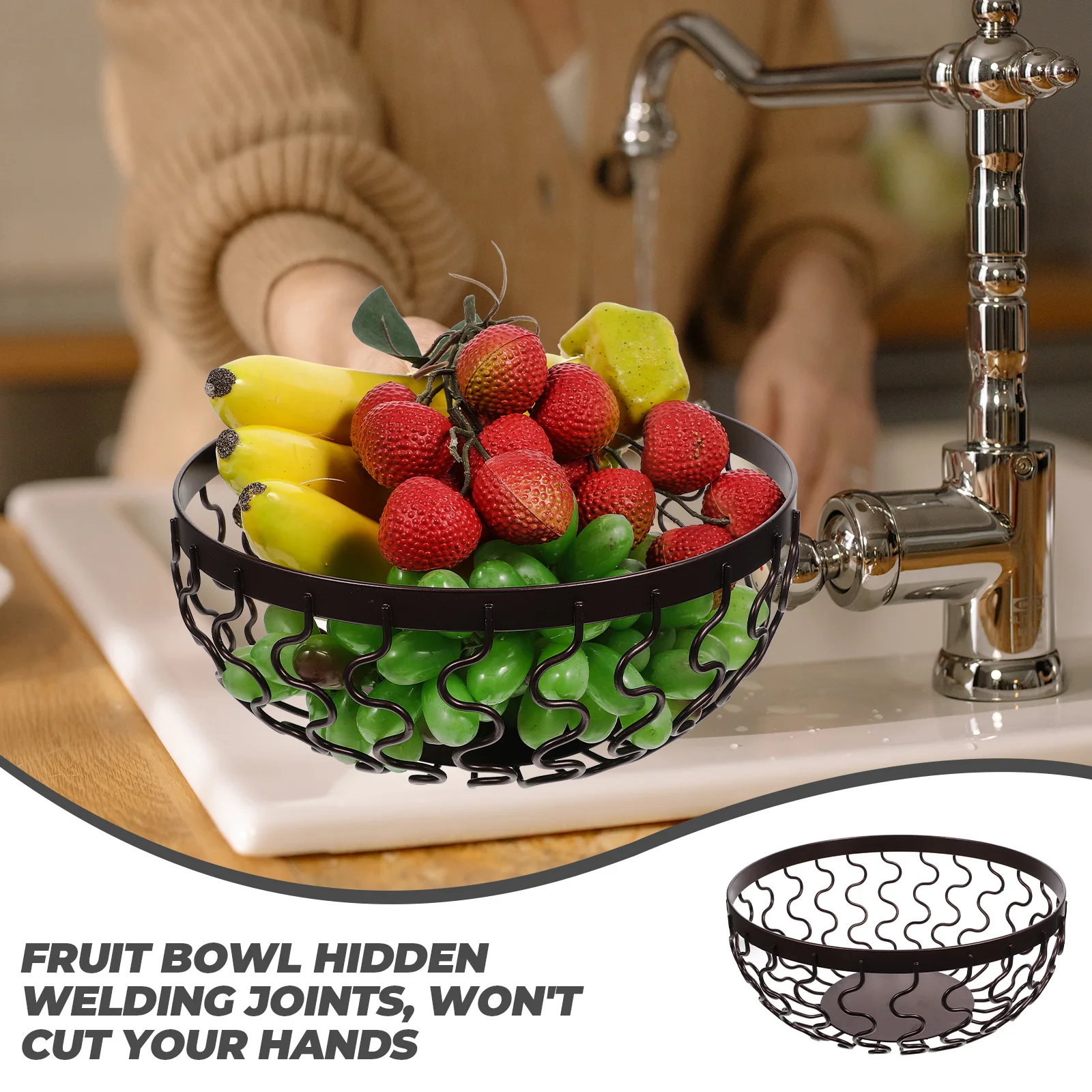Stainless Steel Snack Storage Basket Hollow Metal Fruit Bowl Desktop Vegetable Holder Kitchen Countertop Organizer Tray Portable
Stainless Steel Snack Storage Basket Hollow Metal Fruit Bowl Desktop Vegetable Holder Kitchen Countertop Organizer Tray Portable