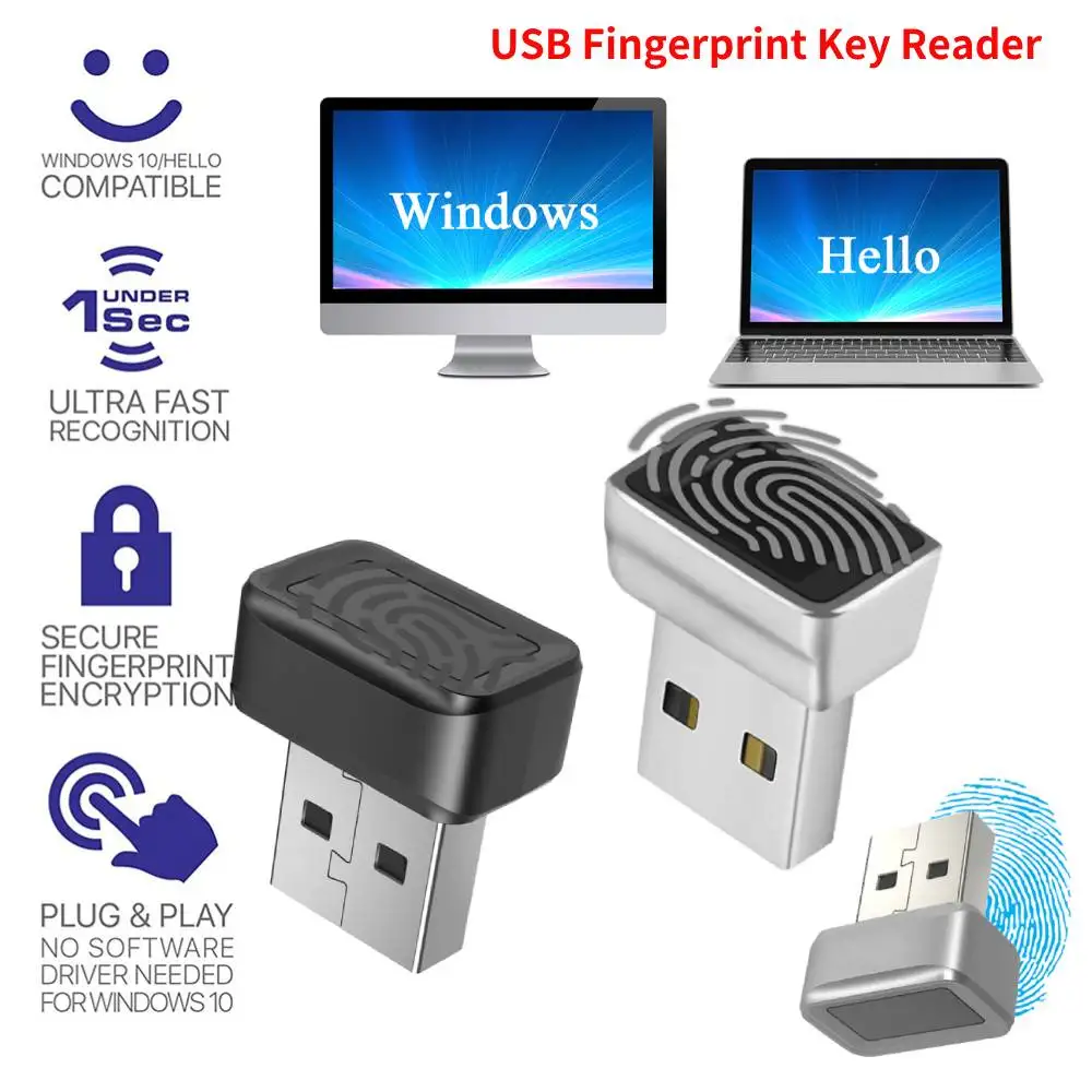 USB Fingerprint Key Reader For Windows 10/11 Hello Security Key Biometric Scanner PC Fingerprint Sensor Module Password Free
USB Fingerprint Key Reader For Windows 10/11 Hello Security Key Biometric Scanner PC Fingerprint Sensor Module Password Free