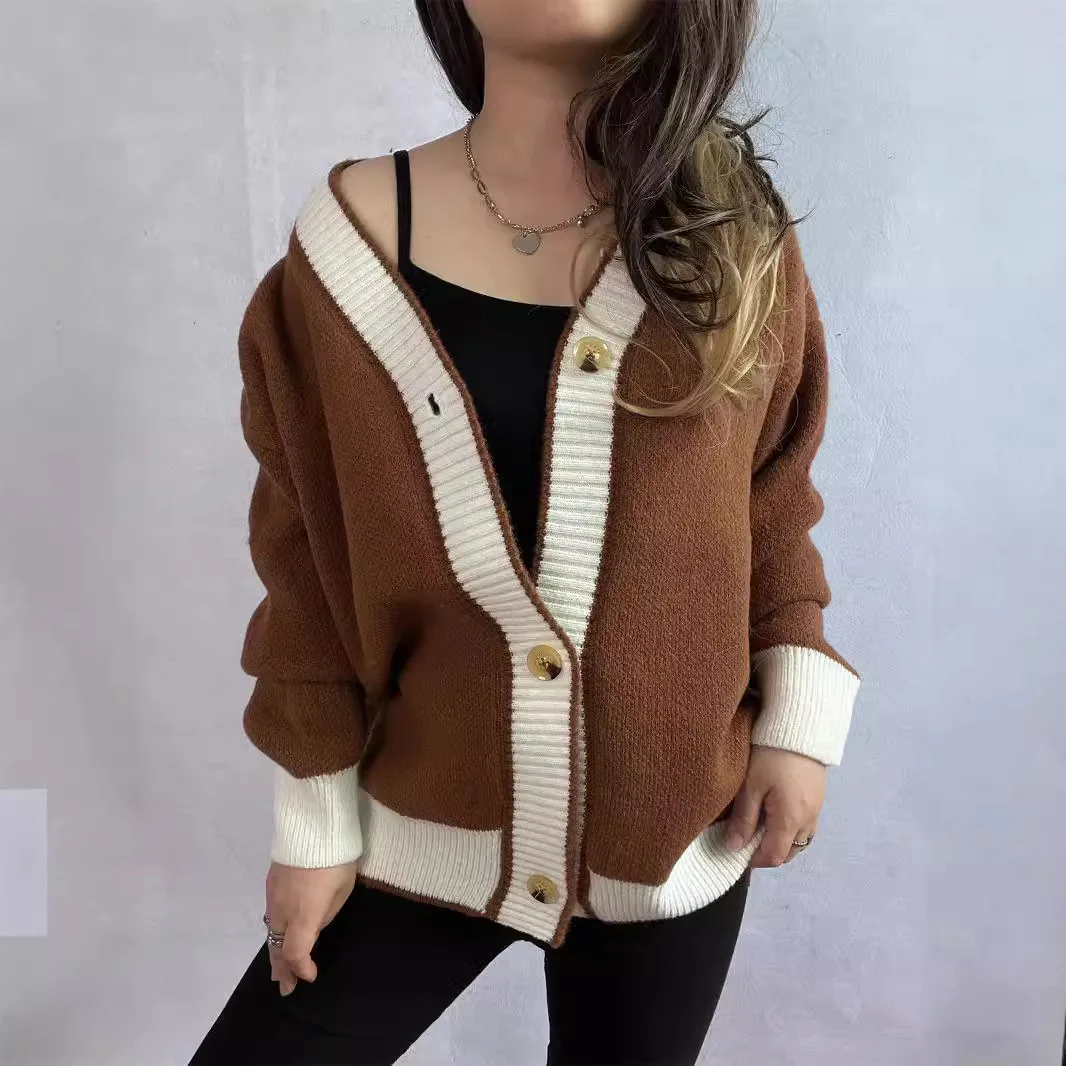 Осень/зима 2022, новый контрастный кардиган AliExpress, свитер в уличном стиле, свободный вязаный свитер, свитер Mujer
Осень/зима 2022, новый контрастный кардиган AliExpress, свитер в уличном стиле, свободный вязаный свитер, свитер Mujer