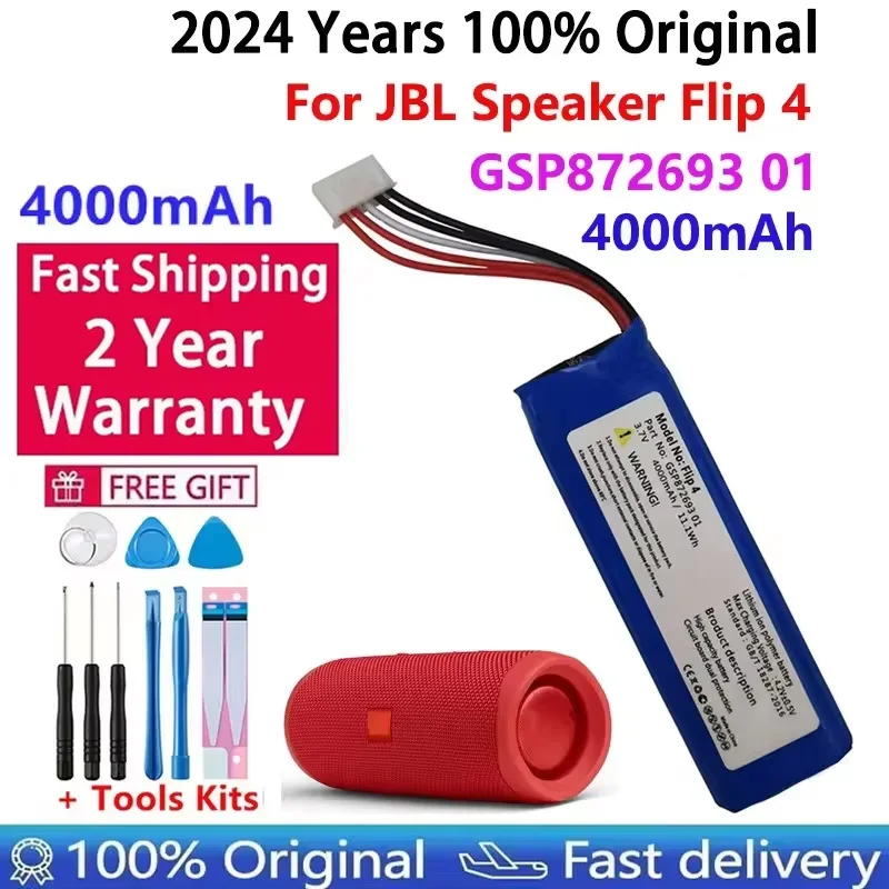 Original 3.7V 4000mAh Rechargeable Battery Pack For JBL Speaker Flip 4, Flip 4 Special Edition GSP872693 01 Batteries Bateria
Original 3.7V 4000mAh Rechargeable Battery Pack For JBL Speaker Flip 4, Flip 4 Special Edition GSP872693 01 Batteries Bateria