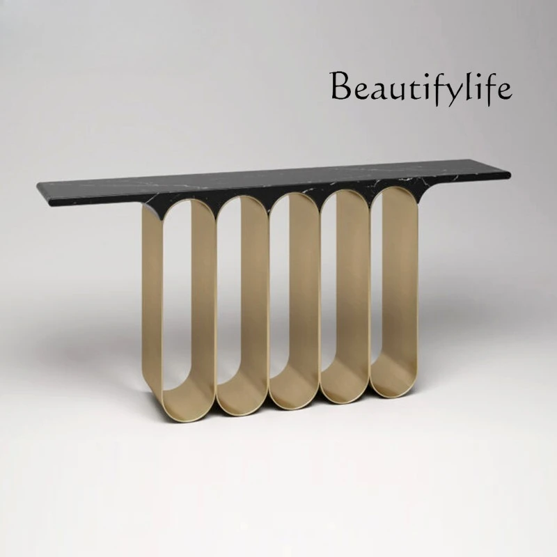 Light luxury home against the wall Xuanguantai hotel clubhouse stainless steel marble end view table fashion
Light luxury home against the wall Xuanguantai hotel clubhouse stainless steel marble end view table fashion