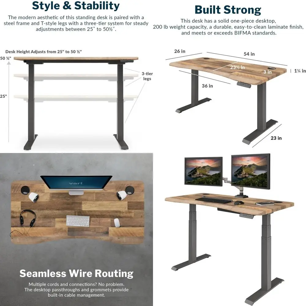 54x26 Dual Motor Electric Desk with Curved Edge, 4 Memory Positions, Easy Assembly, Cable Management, 200 lbs Capacity - Reclaim
54x26 Dual Motor Electric Desk with Curved Edge, 4 Memory Positions, Easy Assembly, Cable Management, 200 lbs Capacity - Reclaim