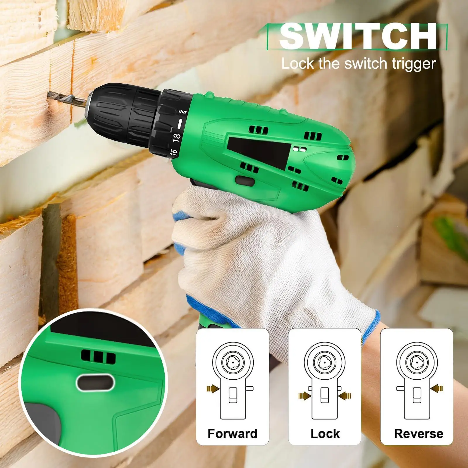 12V Li-ion Battery Cordless Drill Set Keyless Single Speed DIY OEM Customization Brushed Motor Lightweight LED Light Electric
12V Li-ion Battery Cordless Drill Set Keyless Single Speed DIY OEM Customization Brushed Motor Lightweight LED Light Electric