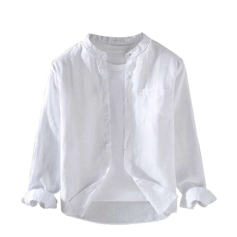 New Designer Pure Linen Long-sleeved Casual Brand Shirts For Men Trend Comfortable Stand Collar 6Color S-3XL Camisa Masculina
New Designer Pure Linen Long-sleeved Casual Brand Shirts For Men Trend Comfortable Stand Collar 6Color S-3XL Camisa Masculina