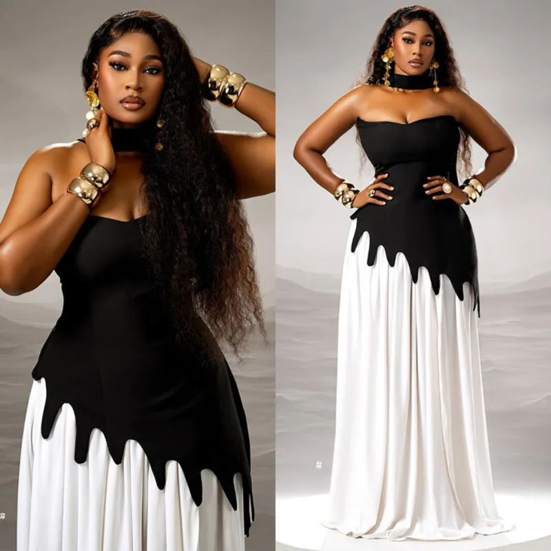 Colorblock Strapless Maxi Dress for Women Elegant Slim Fit Black White Patchwork Asymmetrical Hem Dress 2025 Fashion Look New
Colorblock Strapless Maxi Dress for Women Elegant Slim Fit Black White Patchwork Asymmetrical Hem Dress 2025 Fashion Look New