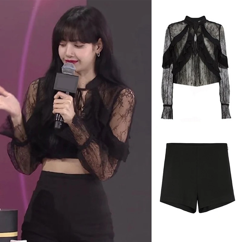 Korean Women Group Jazz Dance Clothes Black Lace Tops Nightclub Female Singer Gogo Dancer Stage Costumes Rave Outfits DWY7635
Korean Women Group Jazz Dance Clothes Black Lace Tops Nightclub Female Singer Gogo Dancer Stage Costumes Rave Outfits DWY7635
