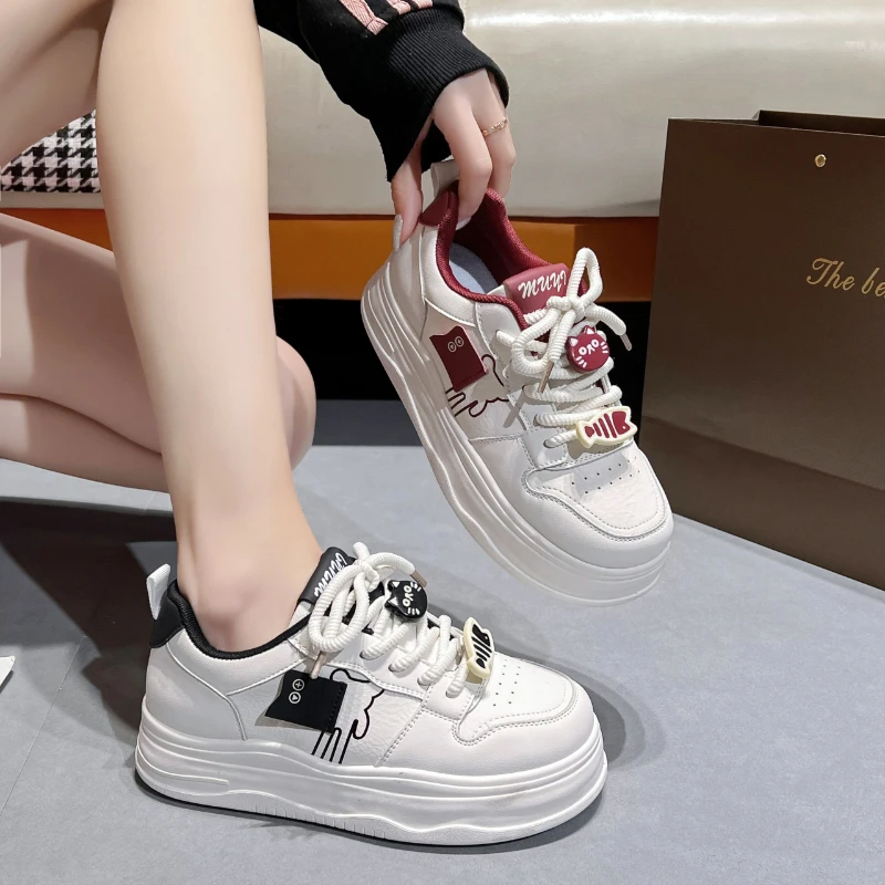 Thick Bottom Round Head Lace-up Color Matching Waterproof Table Fashion All Comfortable Non-slip Breathable Sports Women's Shoes
Thick Bottom Round Head Lace-up Color Matching Waterproof Table Fashion All Comfortable Non-slip Breathable Sports Women's Shoes