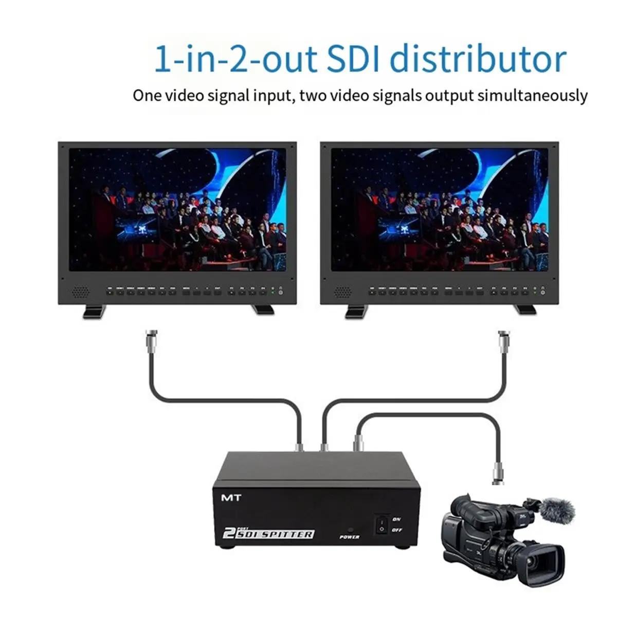 NEW FACTORY~MT-SD10 SDI 1-in-2-Out Distributor 1080P@60Hz Supports Widescreen Monitors Video Signal
NEW FACTORY~MT-SD10 SDI 1-in-2-Out Distributor 1080P@60Hz Supports Widescreen Monitors Video Signal