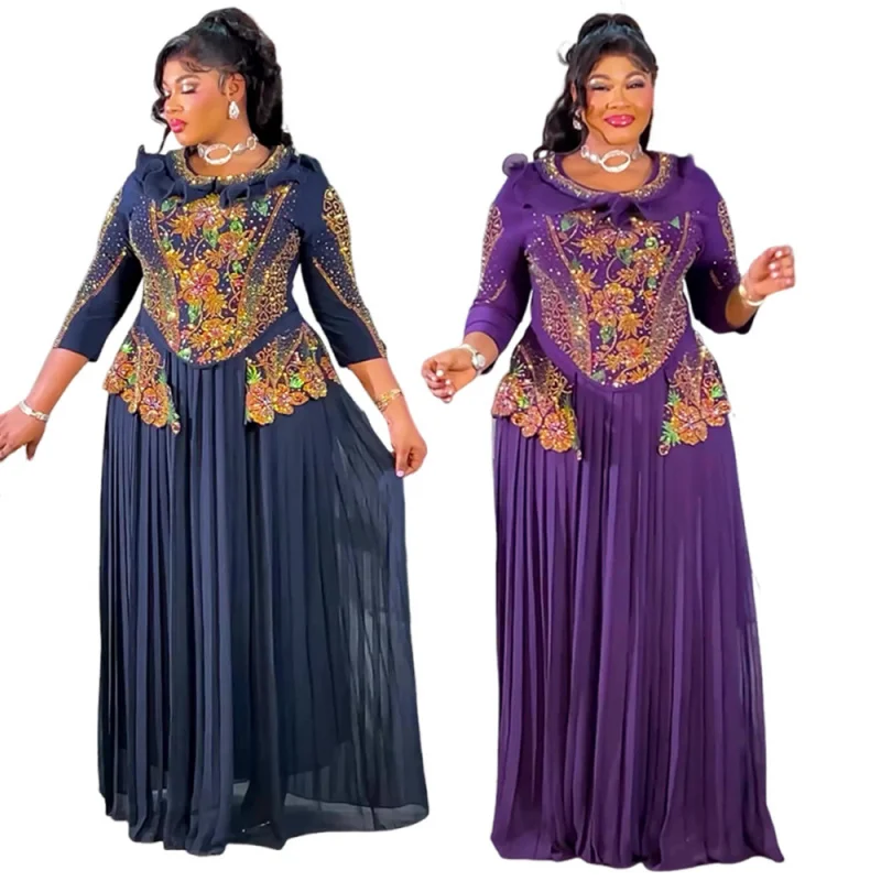 2026 African Elegant Dress Luxury Turkey Wedding Evening Party Long Dress Plus Size Women's Clothing Patchwork Pleated Skirt
2026 African Elegant Dress Luxury Turkey Wedding Evening Party Long Dress Plus Size Women's Clothing Patchwork Pleated Skirt
