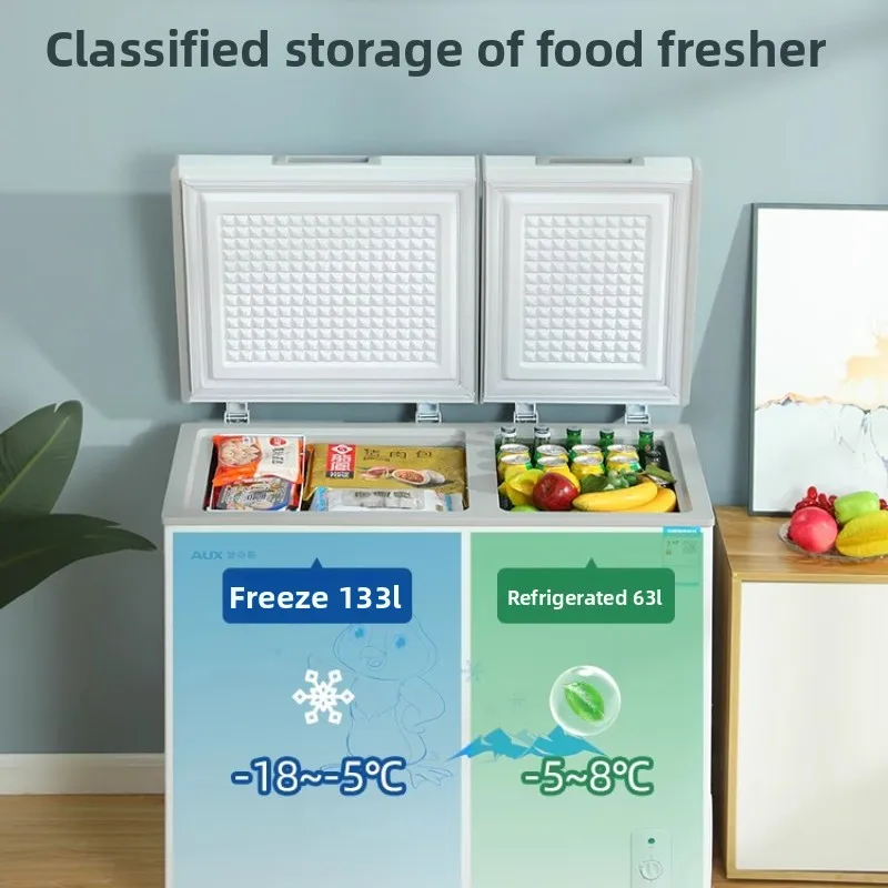 LH double temperature freezer small double door household and commercial large capacity freezer dual purpose
LH double temperature freezer small double door household and commercial large capacity freezer dual purpose