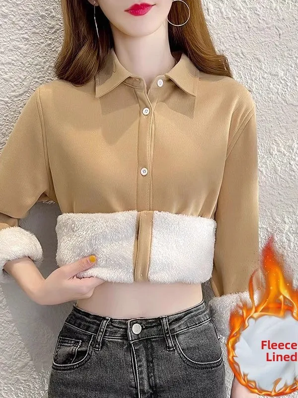 Women's Collared Fce Lined Thiened Faionable irt Luxury Feel Younger Profional Clothing Autumn 2025 Warm Long Sve
Women's Collared Fce Lined Thiened Faionable irt Luxury Feel Younger Profional Clothing Autumn 2025 Warm Long Sve