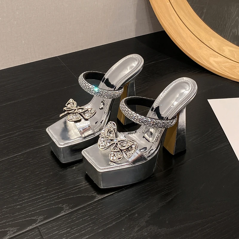 Summer Women Sandals Slippers Square High Heels Platform Rhinestone Pumps Peep Toe Female Elegant Ladies Shoes Zapatos De Mujer
Summer Women Sandals Slippers Square High Heels Platform Rhinestone Pumps Peep Toe Female Elegant Ladies Shoes Zapatos De Mujer