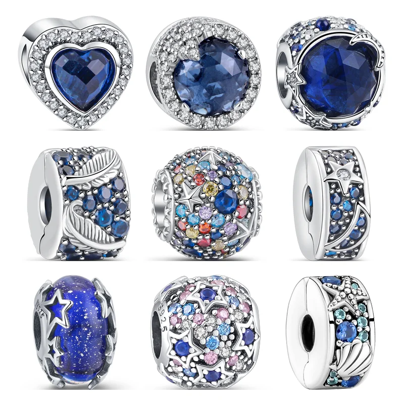925 Silver Blue Zircon Curved Feather Star Moon Starfish Shell Clip Heart DIY Beads Fit Original Pandora Charms Bracelet Jewelry
925 Silver Blue Zircon Curved Feather Star Moon Starfish Shell Clip Heart DIY Beads Fit Original Pandora Charms Bracelet Jewelry